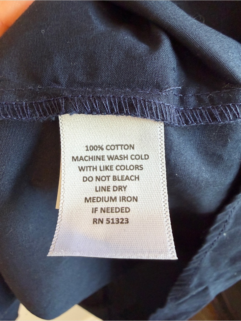 Halogen Navy Puff Sleeve 100% Cotton Shirt Dress Collared Mini with pockets - Picture 5 of 6